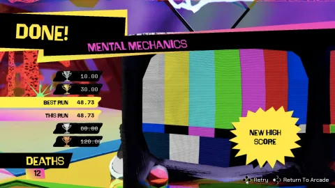 The win screen with 4 trophy tiers for level Mental Mechanics.