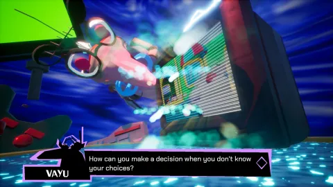 Elder Vayu asks the player to explore their choices before making a decision.