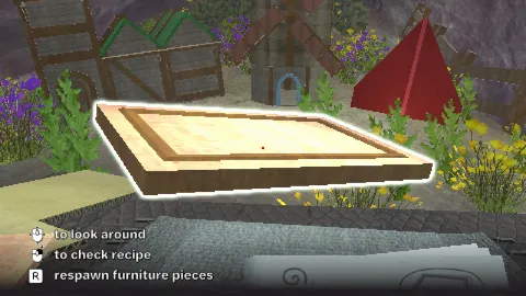 A piece of a table floating (mid-construction)