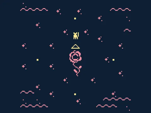 There is a rose in the sky, this is a personal constellation, a love token that guides the avatar through darkness 