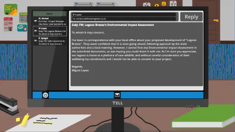 Protagonist's Office Computer and Emails